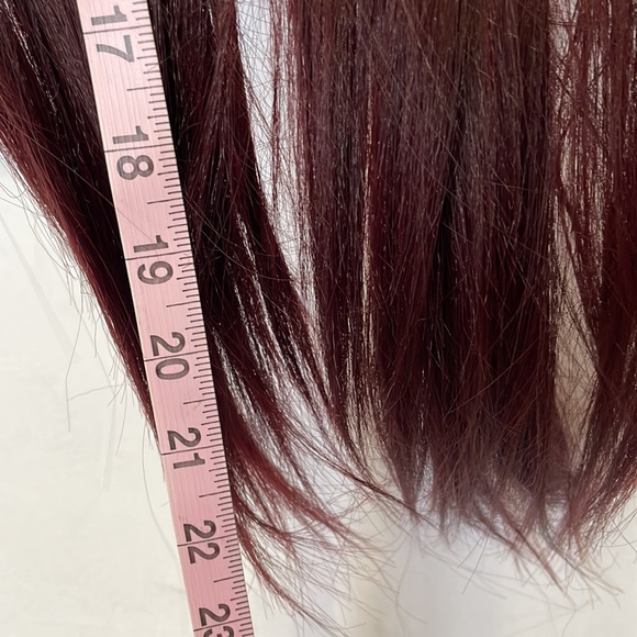 Wig Long Synthetic Hair and Bangs Dark Red Attaches with two clips Adjustable - Picture 7 of 10